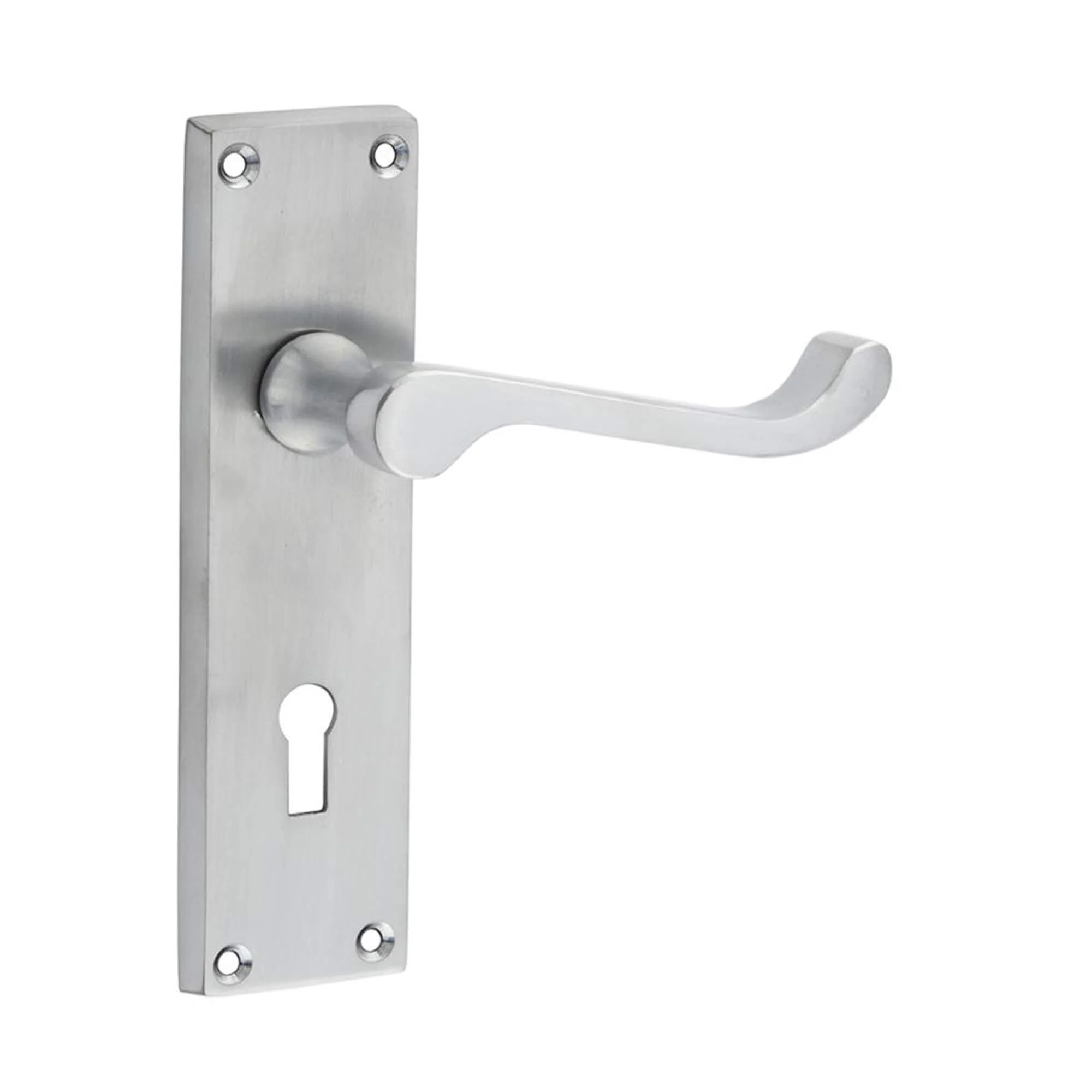 Contract Satin Chrome Scroll Backplate Handle - Image 3