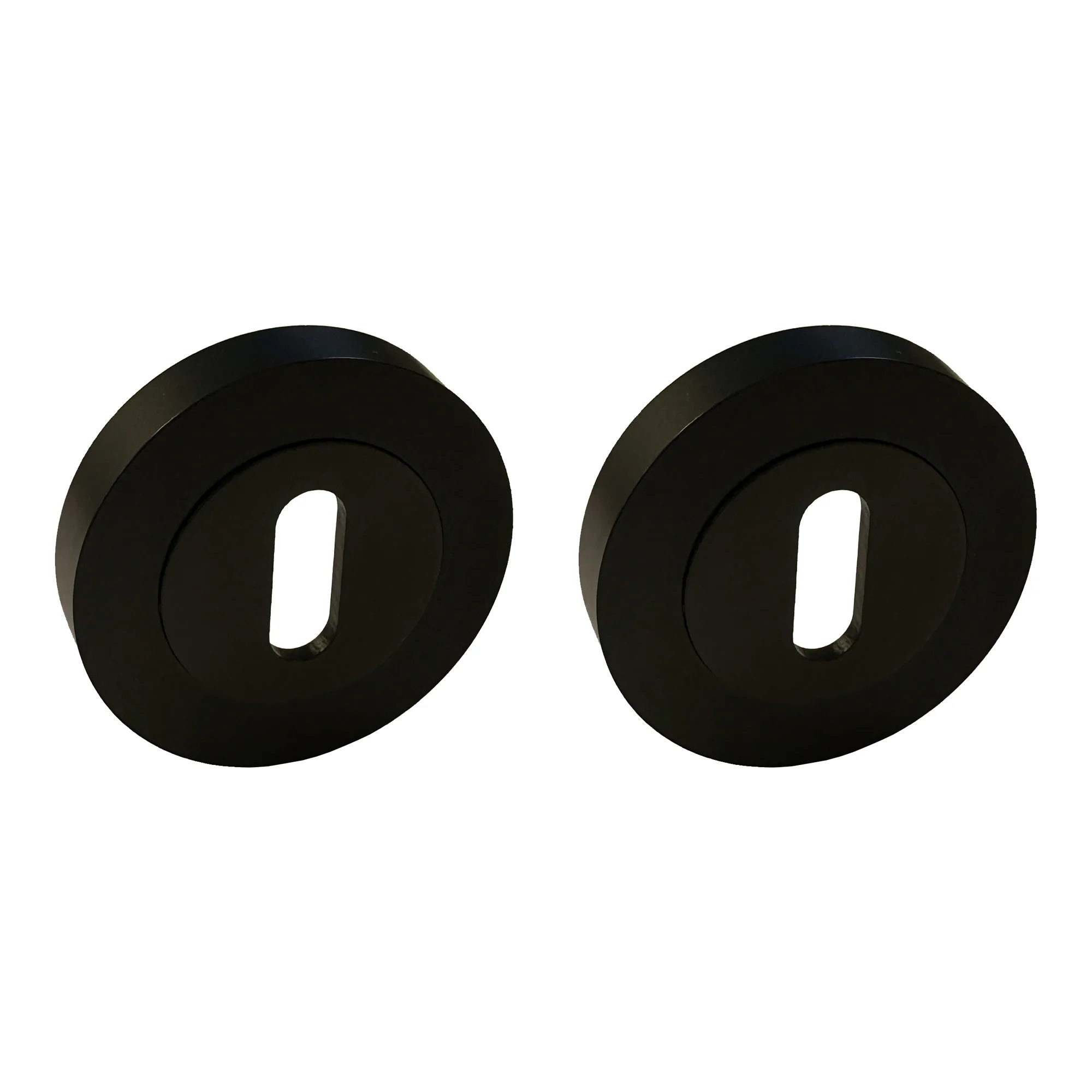 Flat Black Round Escutcheon Set - Image 3
