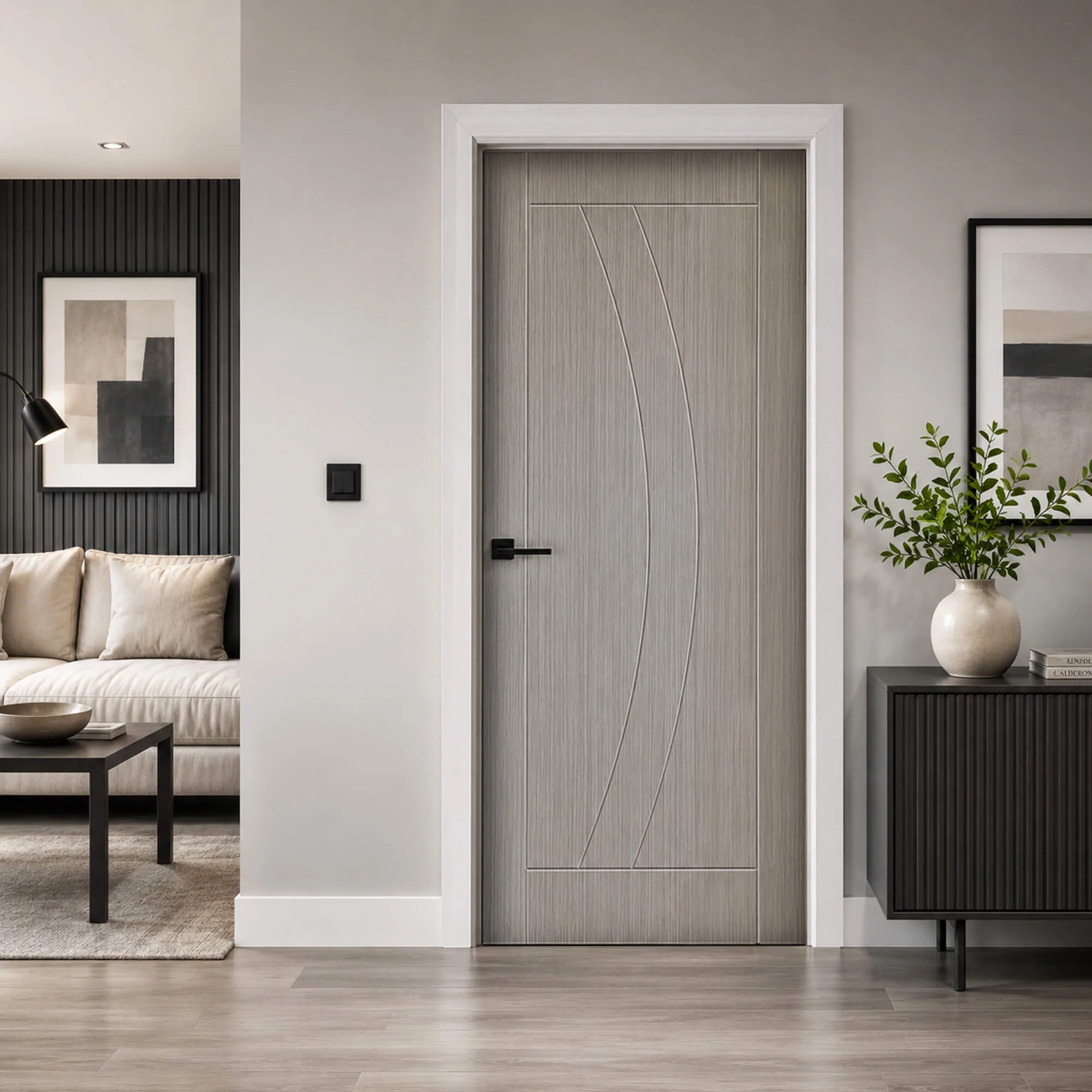Salerno Nova Grey Laminate Door (35mm) - Image 3